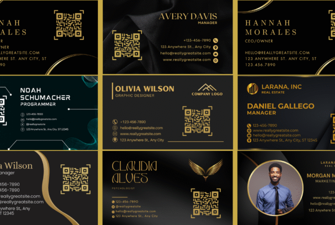 Cartes de visite digitales – Connectées – QR Code Carte de visite design digital connectée avec QR code